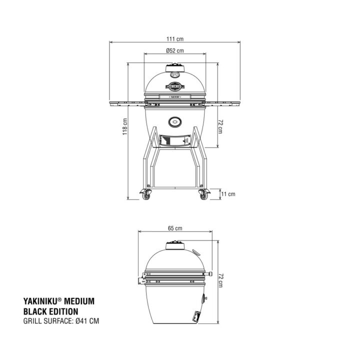 YAKINIKU MEDIUM Kamado base black edition scheda